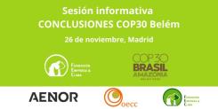 Sesión informativa de la Fundación Empresa & Clima: Conclusiones de la COP30 