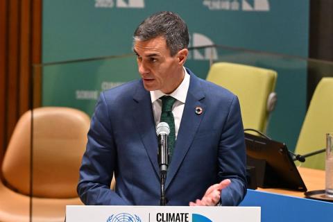 El presidente del Gobierno, durante su discurso.