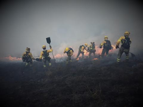 Las BRIF trabajando en un incendio