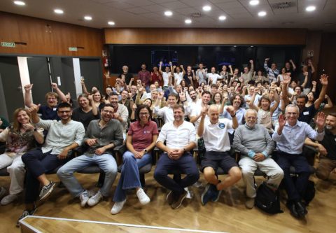 The celebration of the successful launch of the FLEX satellite at ADEIT-UV Foundation.  